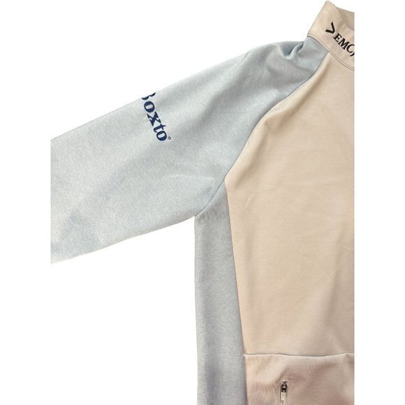 Mizzen + Main Men's Versa Quarter 1/4 Pullover Color Block Light Pastel Grey Per - Picture 7 of 11